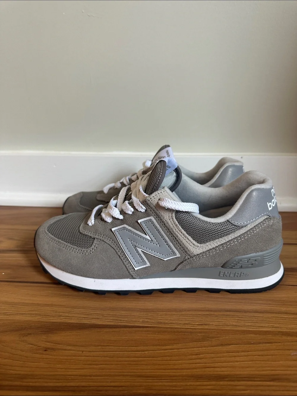 New Balance 574 Classic Sneakers - Gray with White Accents